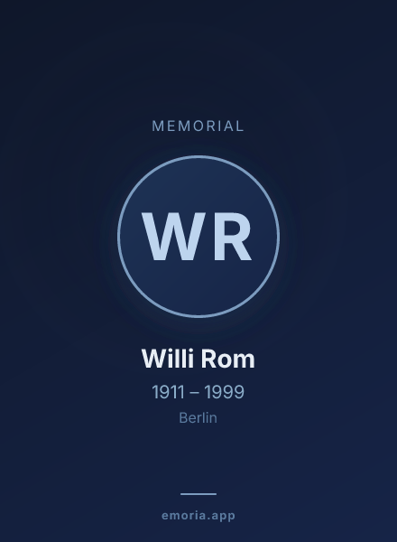 Memorial portrait of Willi Rom
