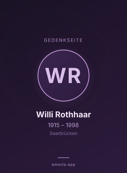 Gedenkportrait von Willi Rothhaar