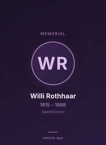 Memorial portrait of Willi Rothhaar