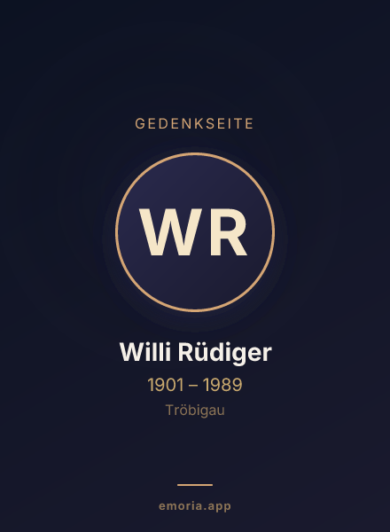 Gedenkportrait von Willi Rüdiger