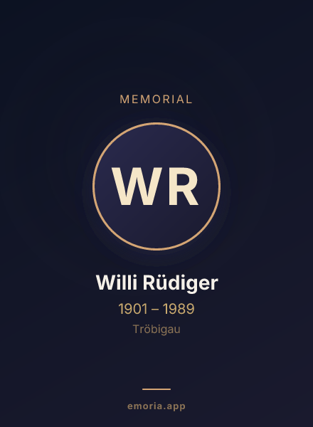 Memorial portrait of Willi Rüdiger