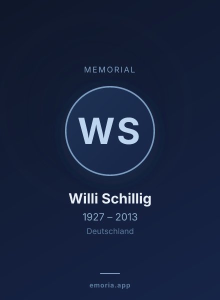 Memorial portrait of Willi Schillig