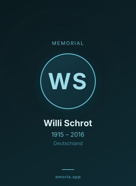 Memorial portrait of Willi Schrot