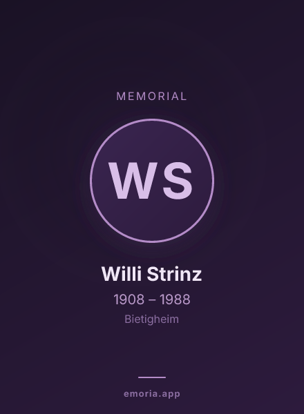 Memorial portrait of Willi Strinz