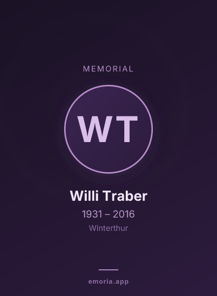 Memorial portrait of Willi Traber