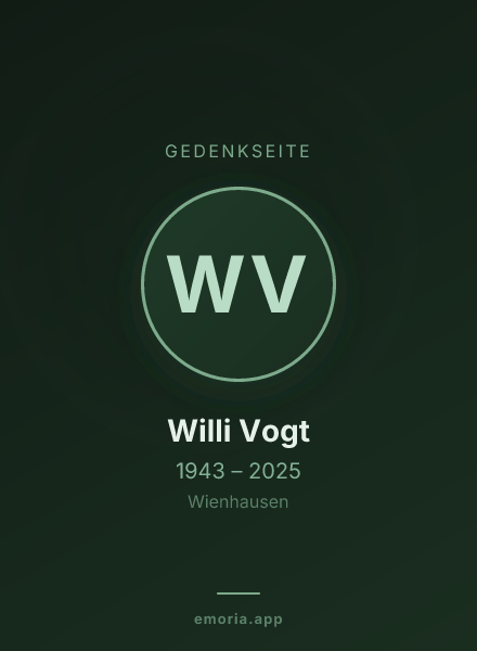 Gedenkportrait von Willi Vogt