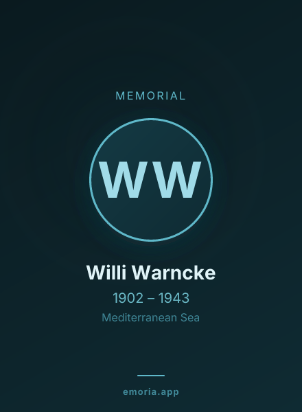 Memorial portrait of Willi Warncke