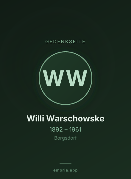 Gedenkportrait von Willi Warschowske