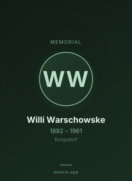 Memorial portrait of Willi Warschowske