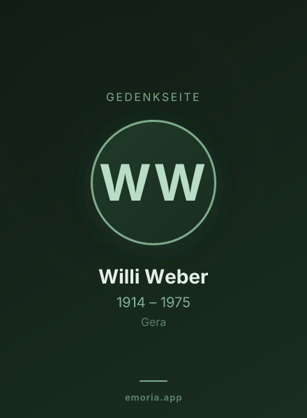 Gedenkportrait von Willi Weber