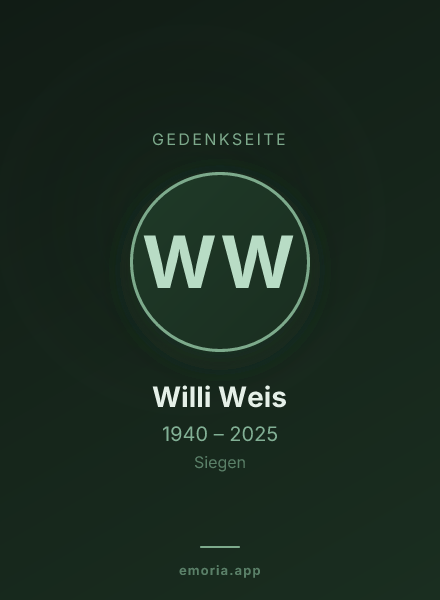 Gedenkportrait von Willi Weis