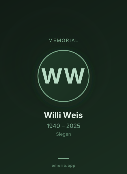 Memorial portrait of Willi Weis