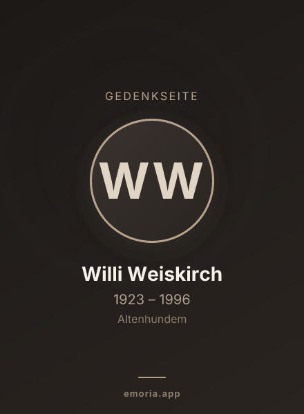Gedenkportrait von Willi Weiskirch