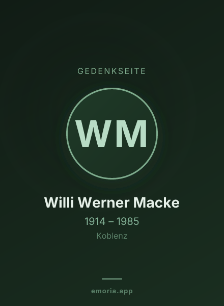 Gedenkportrait von Willi Werner Macke
