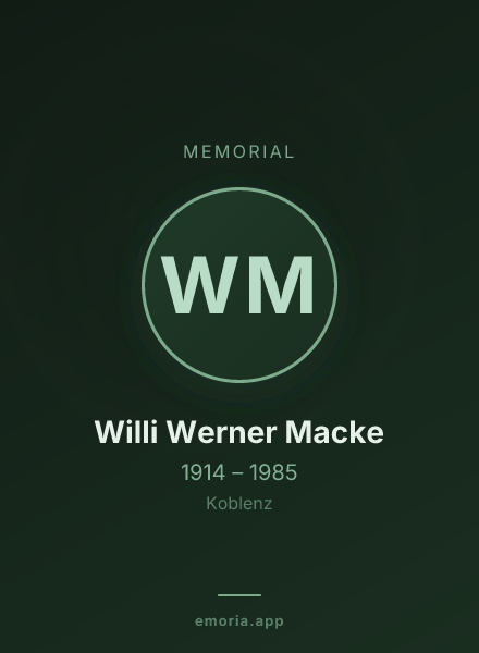 Memorial portrait of Willi Werner Macke