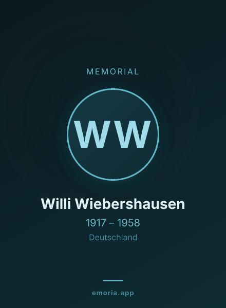 Memorial portrait of Willi Wiebershausen