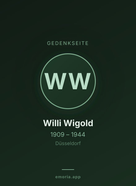 Gedenkportrait von Willi Wigold