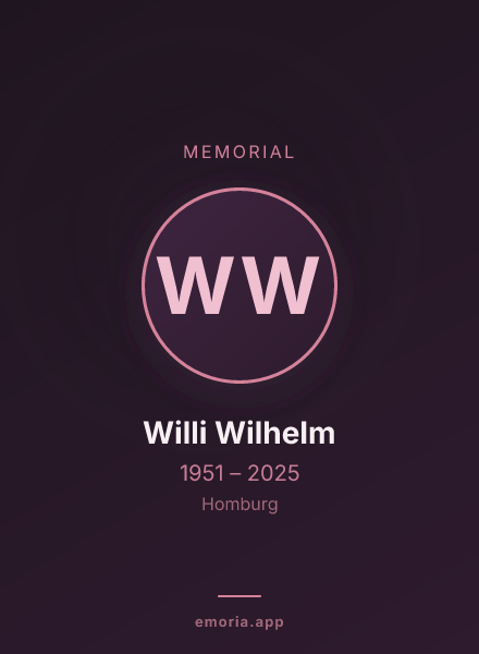 Memorial portrait of Willi Wilhelm