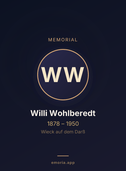 Memorial portrait of Willi Wohlberedt