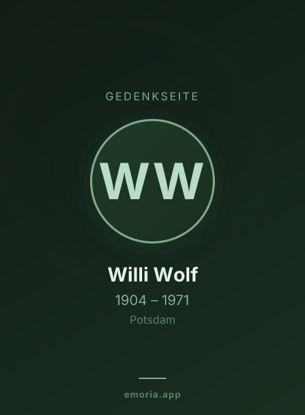 Gedenkportrait von Willi Wolf