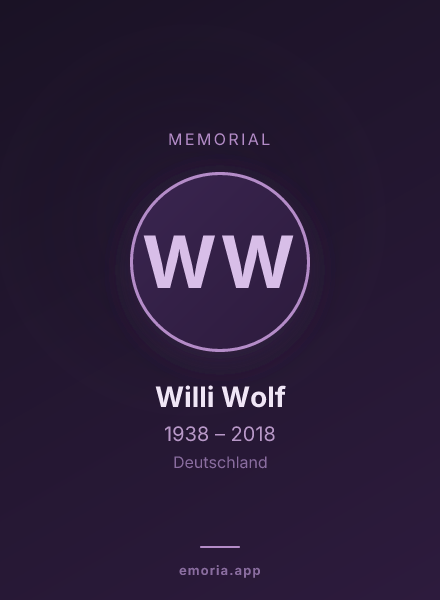 Memorial portrait of Willi Wolf