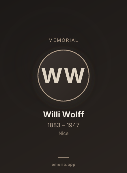 Memorial portrait of Willi Wolff