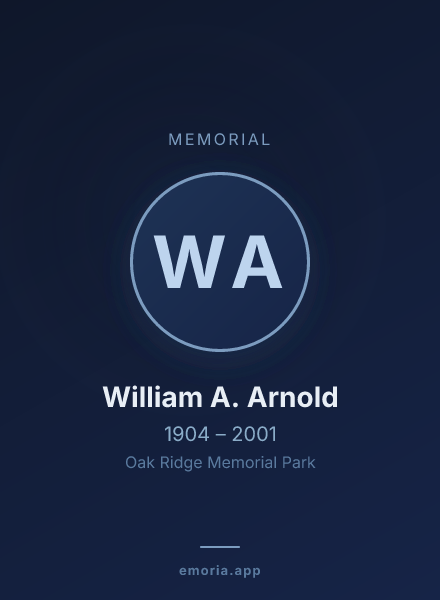 Memorial portrait of William A. Arnold
