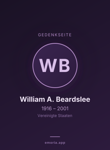 Gedenkportrait von William A. Beardslee