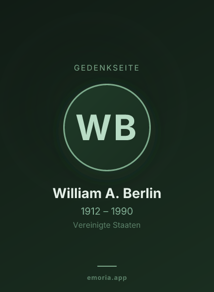 Gedenkportrait von William A. Berlin