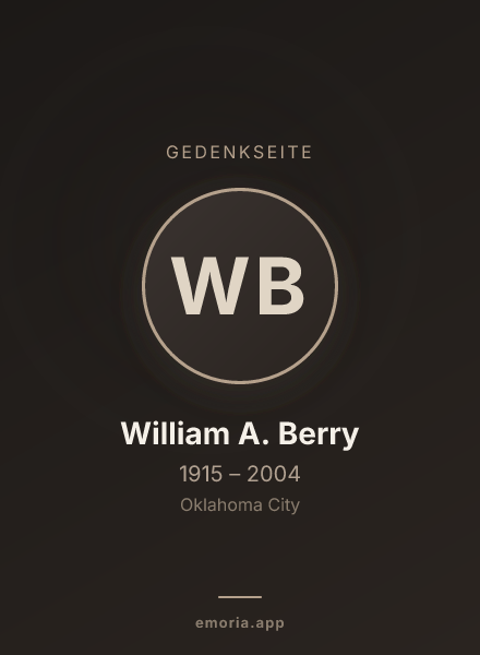 Gedenkportrait von William A. Berry