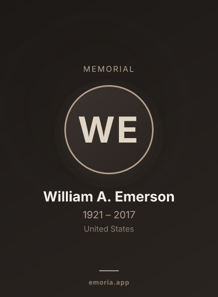 Memorial portrait of William A. Emerson