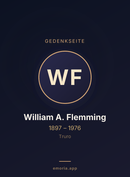 Gedenkportrait von William A. Flemming