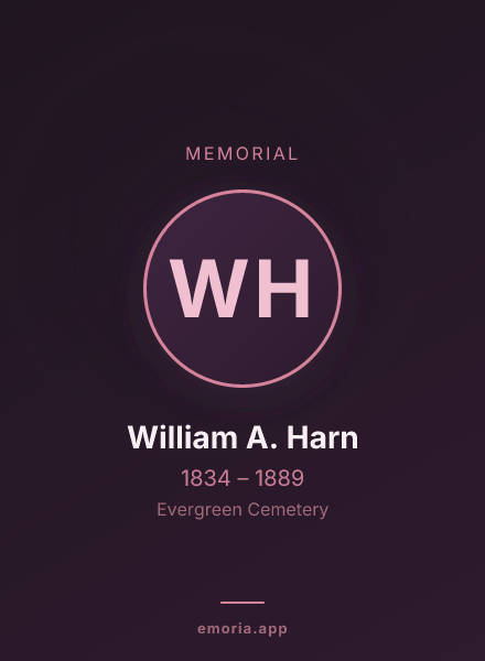 Memorial portrait of William A. Harn