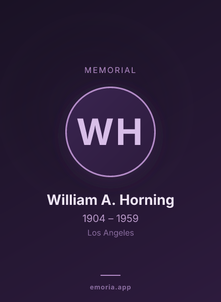 Memorial portrait of William A. Horning