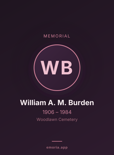 Memorial portrait of William A. M. Burden