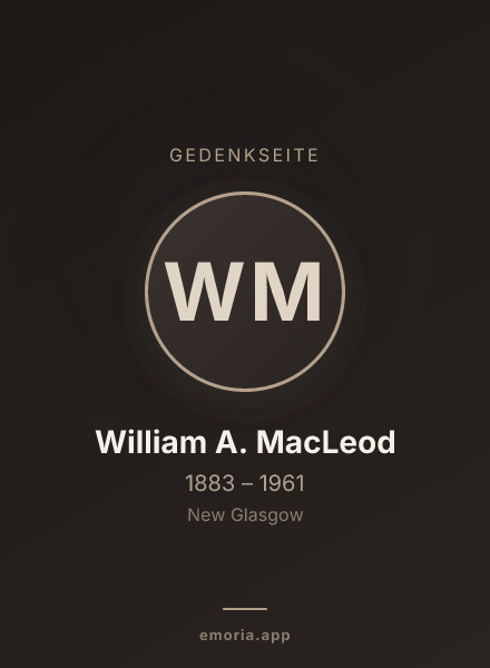 Gedenkportrait von William A. MacLeod