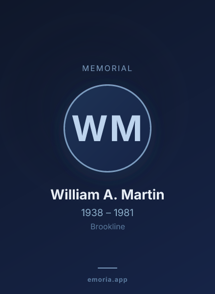 Memorial portrait of William A. Martin