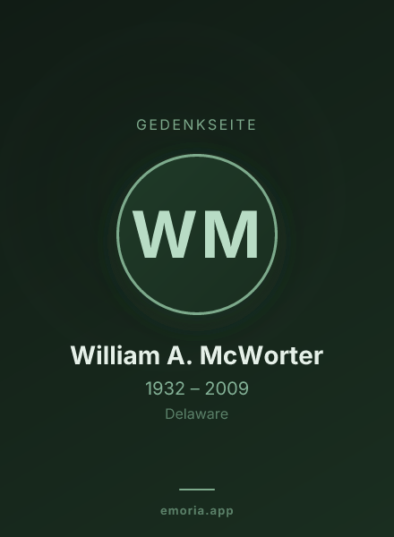 Gedenkportrait von William A. McWorter