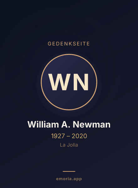 Gedenkportrait von William A. Newman