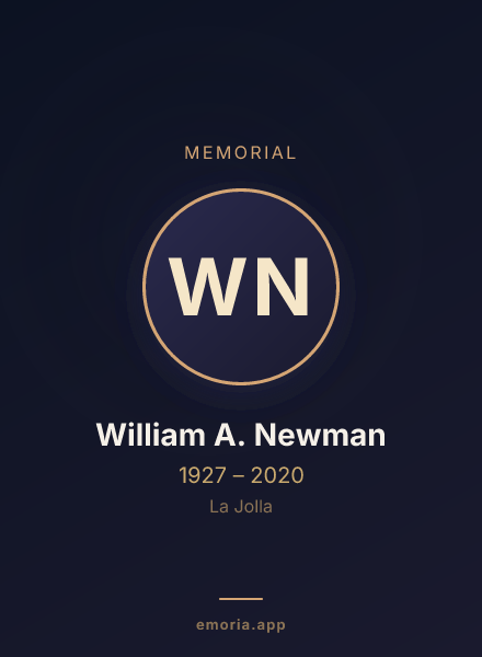 Memorial portrait of William A. Newman