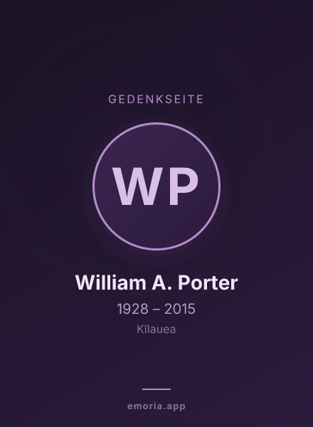 Gedenkportrait von William A. Porter