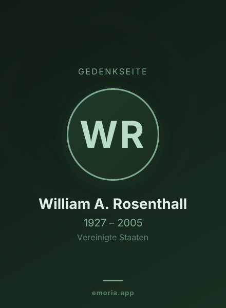 Gedenkportrait von William A. Rosenthall
