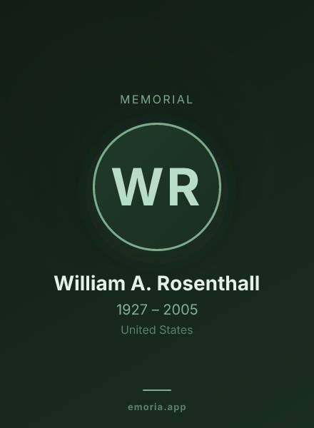 Memorial portrait of William A. Rosenthall