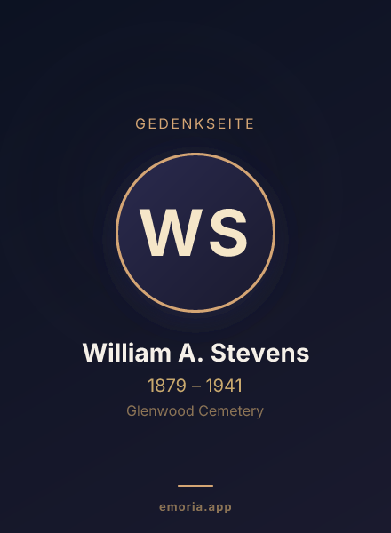 Gedenkportrait von William A. Stevens