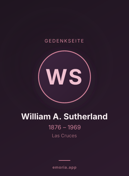 Gedenkportrait von William A. Sutherland