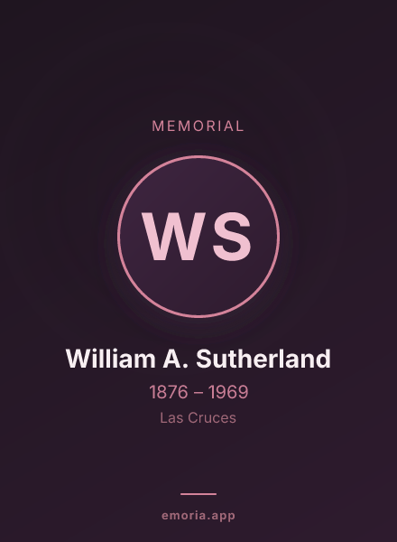 Memorial portrait of William A. Sutherland