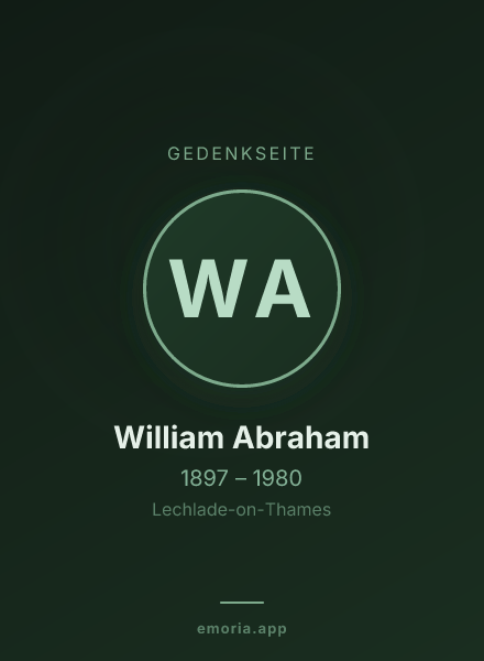 Gedenkportrait von William Abraham