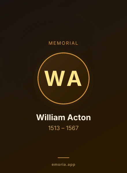 Memorial portrait of William Acton