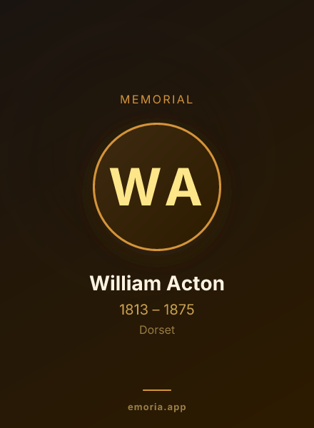 Memorial portrait of William Acton