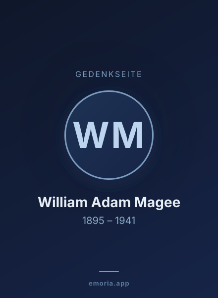 Gedenkportrait von William Adam Magee
